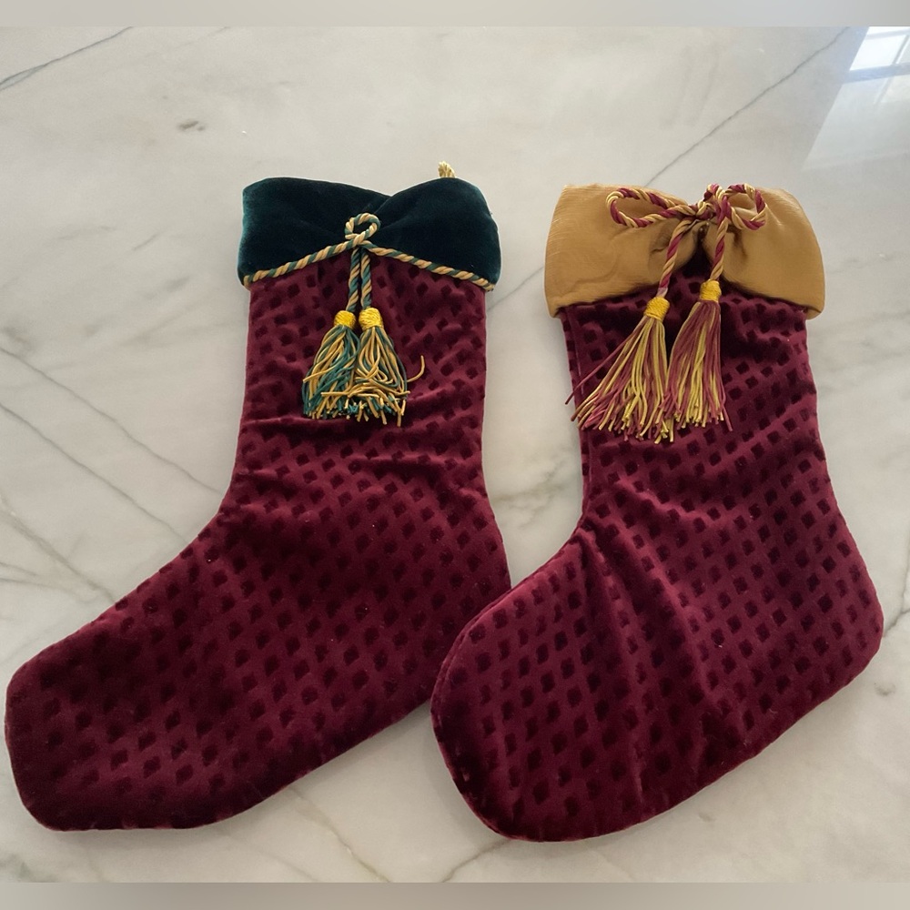 Russ Velvet pair of Stockings  Christmas